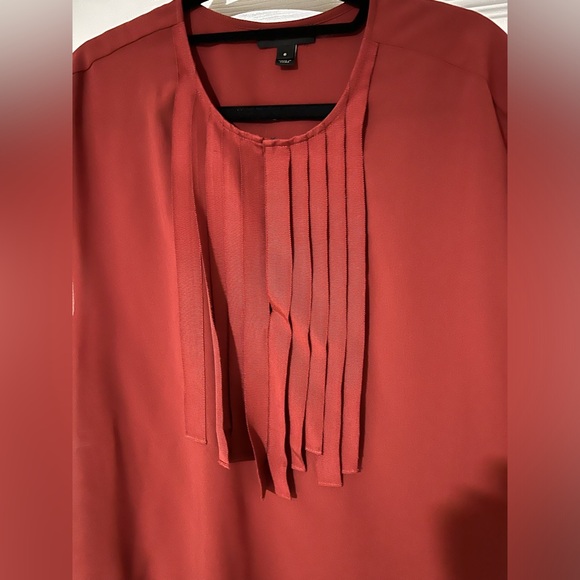 Deep orange thick strapped tank top with ribbon detail and button at top - Picture 2 of 4